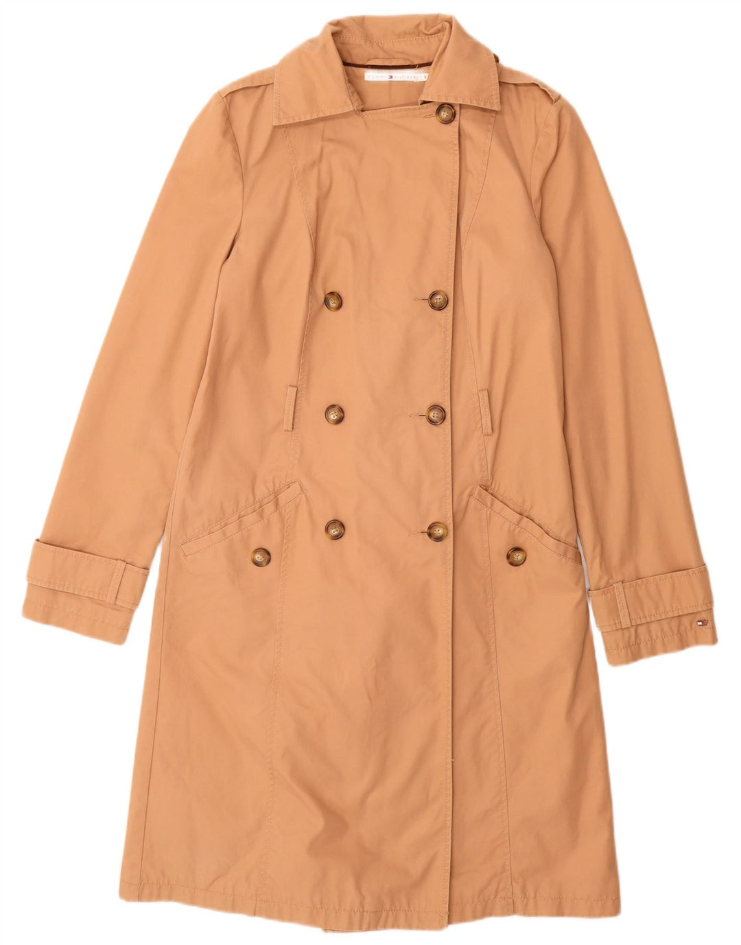 Tommy Hilfiger Trench Coat til kvinder UK 10 Lille Beige Bomuld