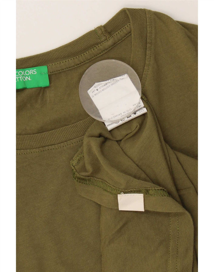 Benetton Herre T-Shirt Top XL Khaki Bomuld