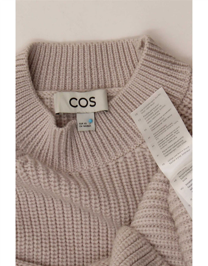 Cos Dame Turtle Neck Sweater UK 6 XS Grå Uld