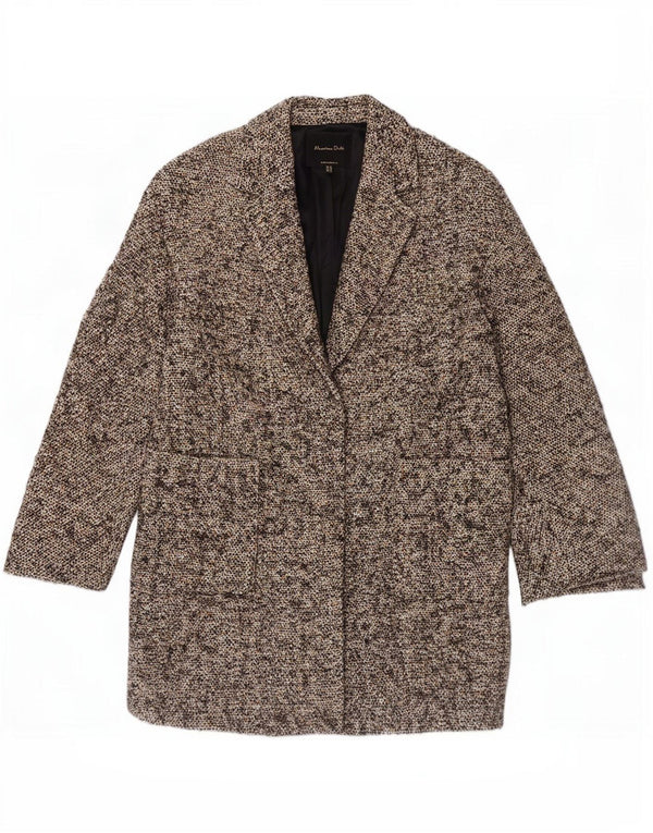Massimo Dutti Dame 3/4 ærmet overfrakke EU 38 Small Brown Flecked
