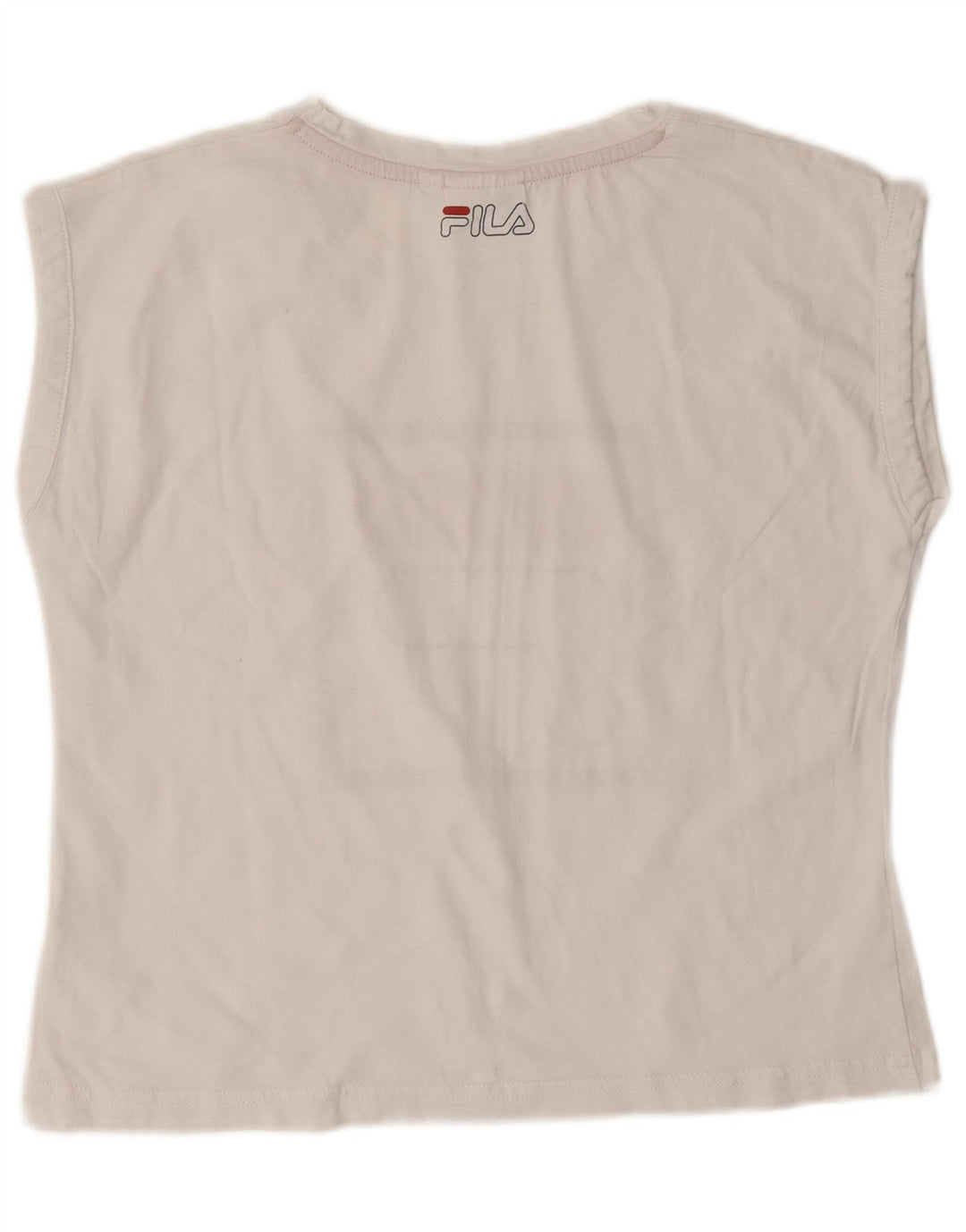 Fila Dame Grafisk T-Shirt Top UK 10 Small White