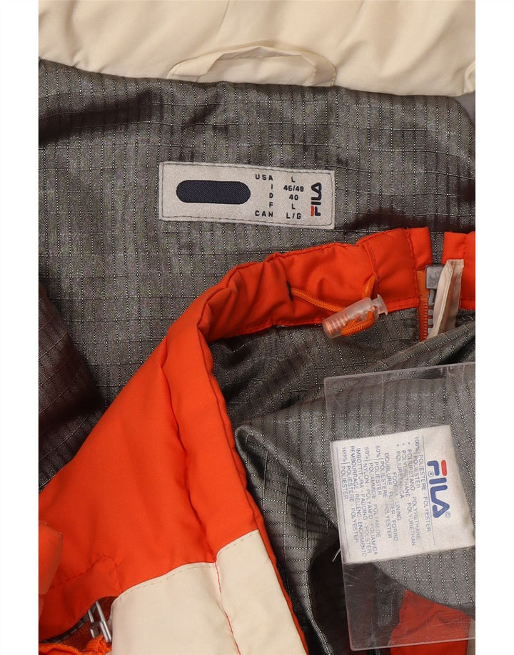 FILA Mens Windbreaker Jacket UK 40 Large Orange Colourblock Polyester Vintage Fila and Second-Hand Fila from Messina Hembry 