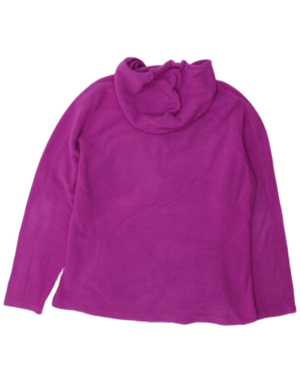 The North Face Womens Zip Neck Hooded Fleece Jumper UK 14 Medium Purple