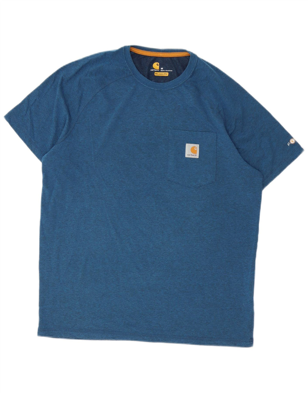 CARHARTT Herre Relaxed Fit T-Shirt Top Medium Blue Polyester