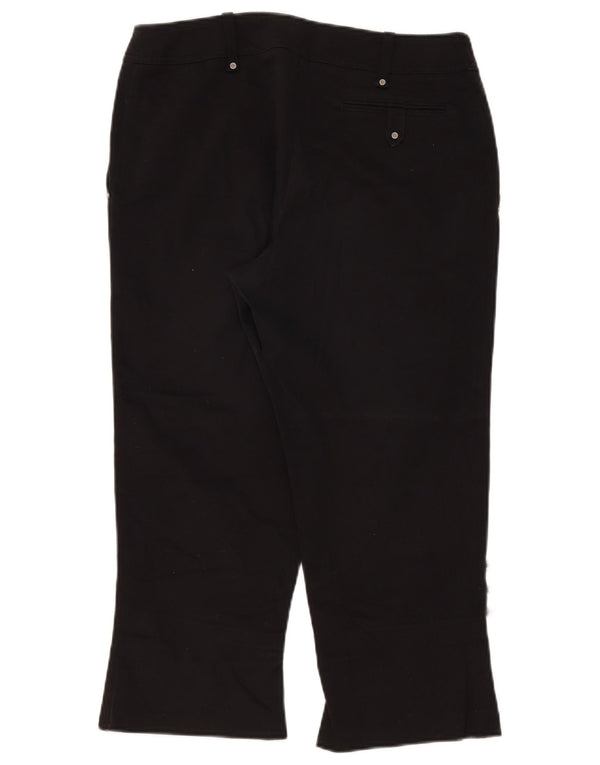 Fiorella Rubino Dame Lige Capri Bukser UK 12 Medium W34 L23 Sort