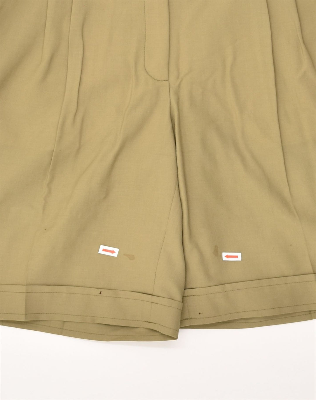 VINTAGE Womens Chino Shorts IT 40 Small W24 Khaki Virgin Wool | Vintage Vintage | Thrift | Second-Hand Vintage | Used Clothing | Messina Hembry 