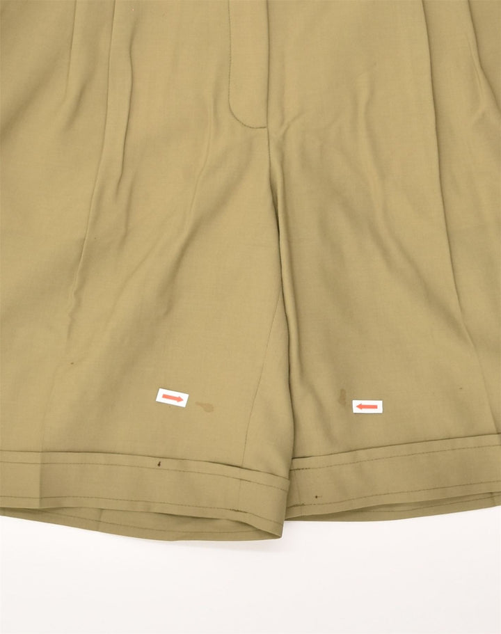 VINTAGE Womens Chino Shorts IT 40 Small W24 Khaki Virgin Wool | Vintage Vintage | Thrift | Second-Hand Vintage | Used Clothing | Messina Hembry 