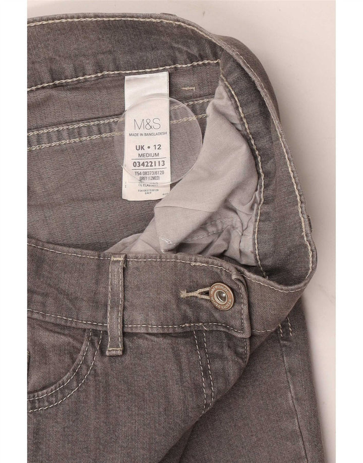 Marks & Spencer Dame Straight Jeans UK 12 Medium W30 L28 Grå Bomuld