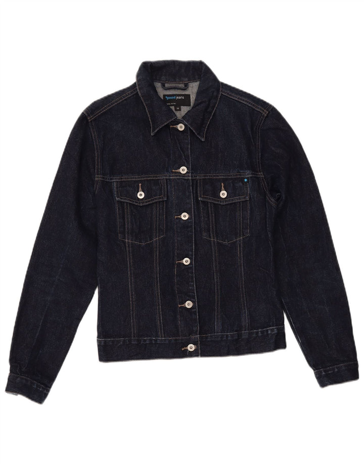 VINTAGE Dame denimjakke EU 38 Medium Navyblå Bomuld