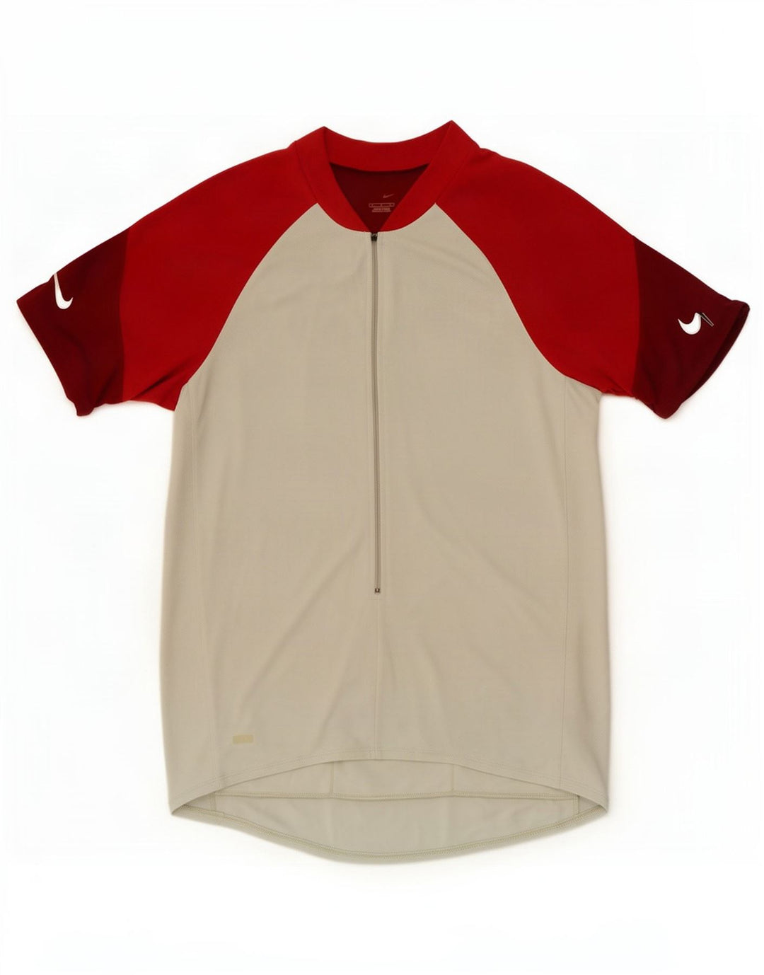 Nike T-shirt med lynlås til mænd, stor grå, farveblok polyester