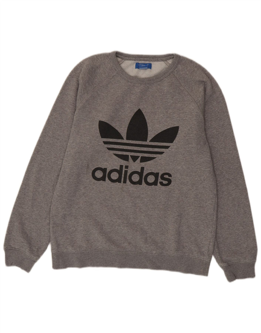 ADIDAS Mens Graphic Sweatshirt Jumper Medium Grey Cotton