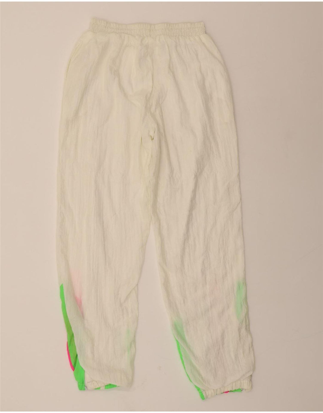 VINTAGE Mens Tracksuit Trousers Joggers Medium  White Colourblock Vintage Vintage and Second-Hand Vintage from Messina Hembry 