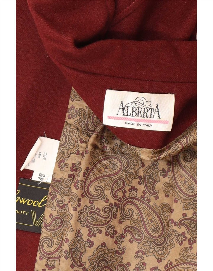 Vintage dameoversize 3/4-ærmet blazerjakke IT 49 XL Burgundy