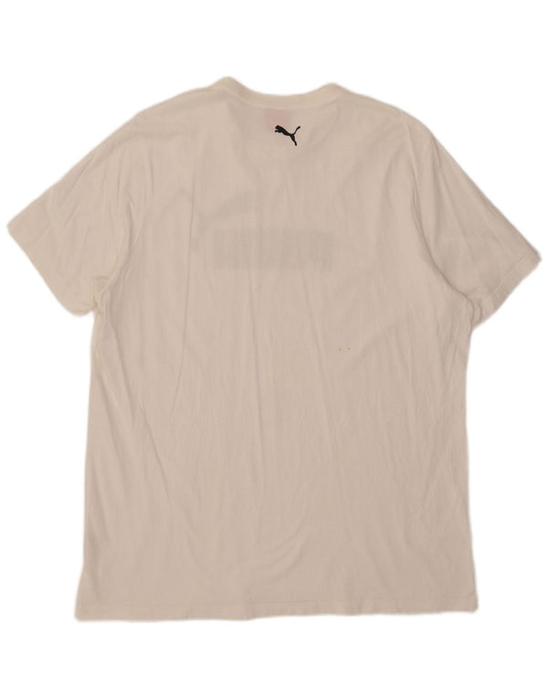Puma Herre Grafisk T-Shirt Top 2XL Hvid