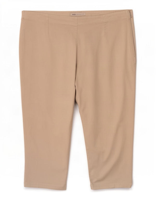 Marks & Spencer Womens Capri Trousers UK 16 Large W34 L19 Beige Cotton