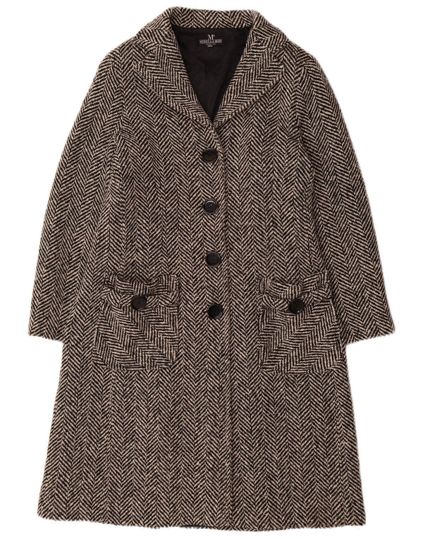 MIRELLA MORI Oversized overfrakke til kvinder UK 18 XL Sort sildebensuld