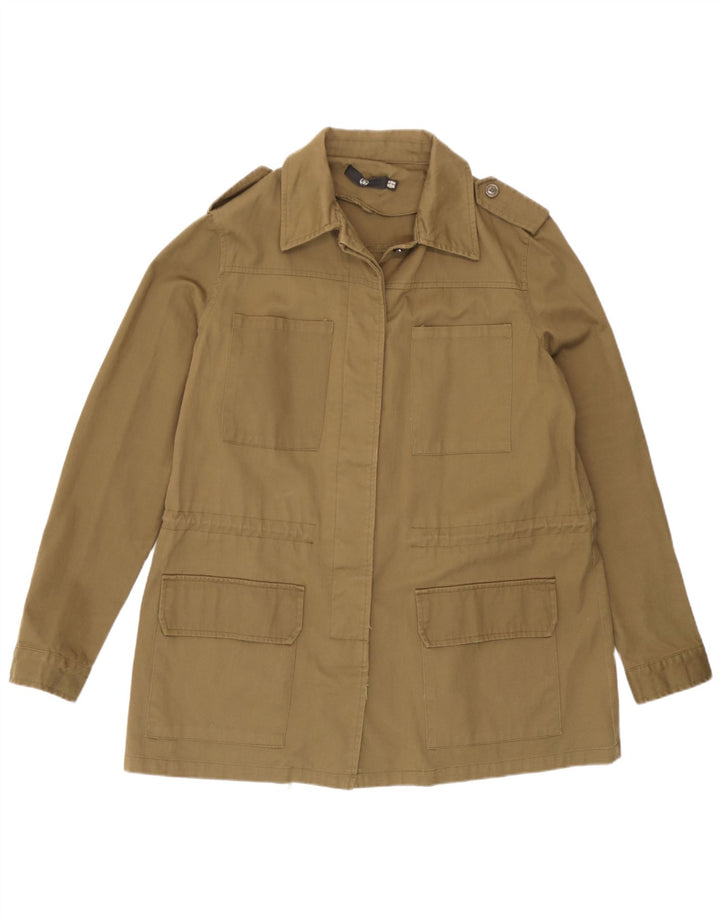 Missguided Military Jacket til kvinder UK 14 Stor Khaki Bomuld