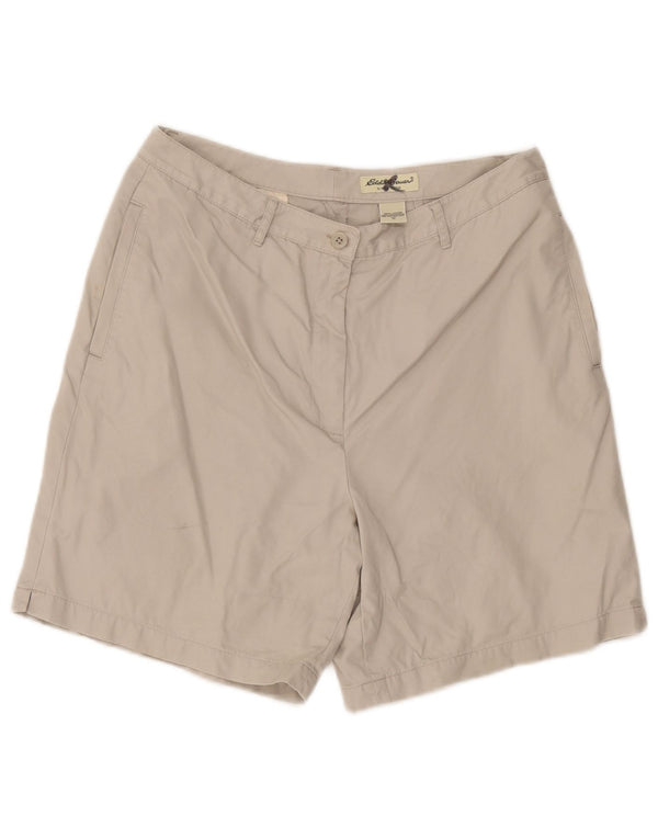 Eddie Bauer Dame Chino Shorts med høj talje US 12 Large W32 Beige Bomuld