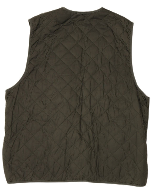 Barbour Mens Quilted Gilet Size 52 Large Green Polyamide