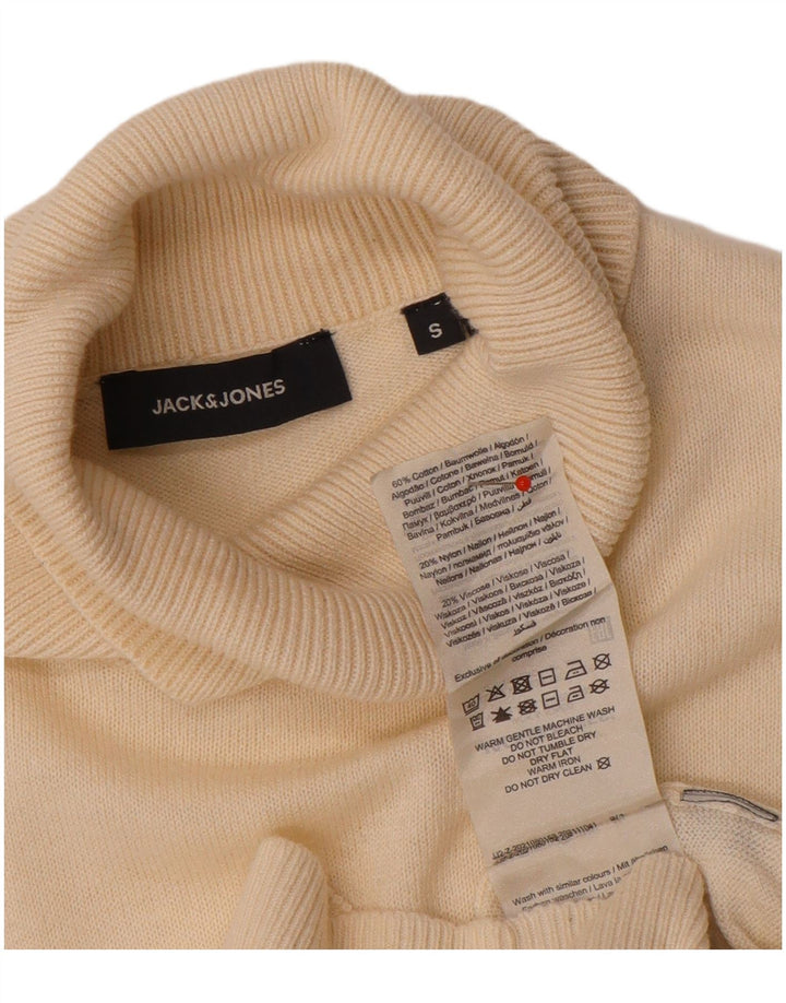 Jack & Jones Herre rullehals sweater lille off white bomuld