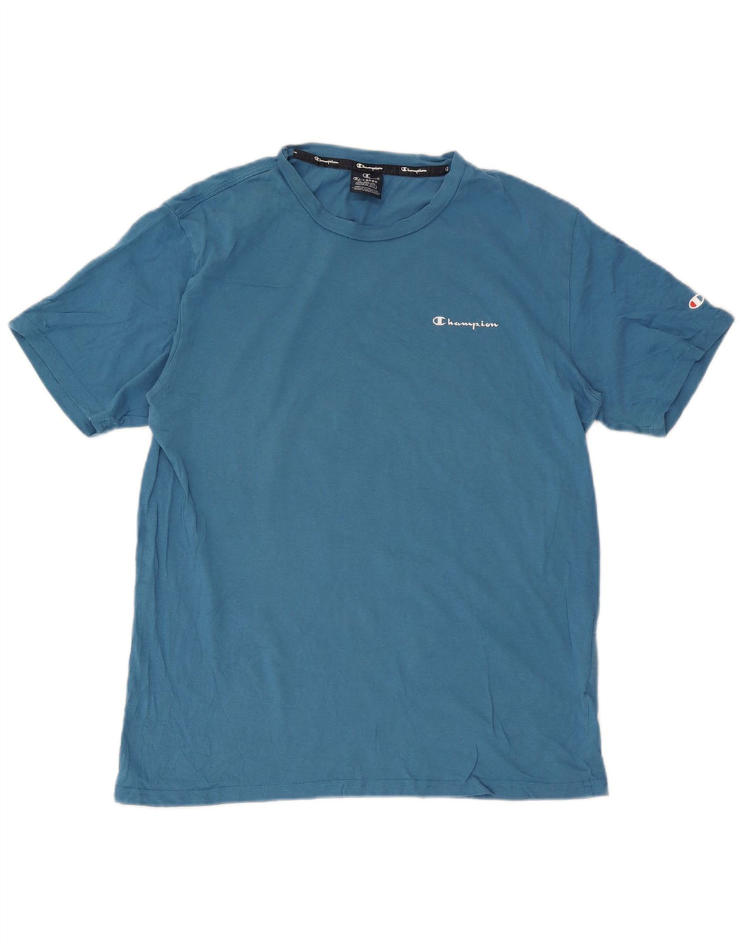 Champion Herre T-Shirt Top XL Blå Bomuld