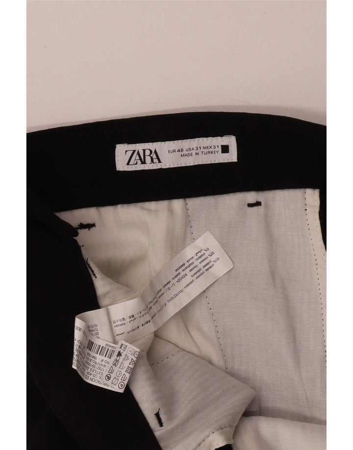 Zara Herre Tapered Chino Bukser EU 40 Medium W31 L29 Sort Polyester