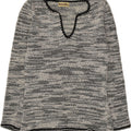 PENNY PULL Womens V-Neck Jumper Sweater UK 12 Medium Grey Flecked Cotton | Vintage Penny Pull | Thrift | Second-Hand Penny Pull | Used Clothing | Messina Hembry 