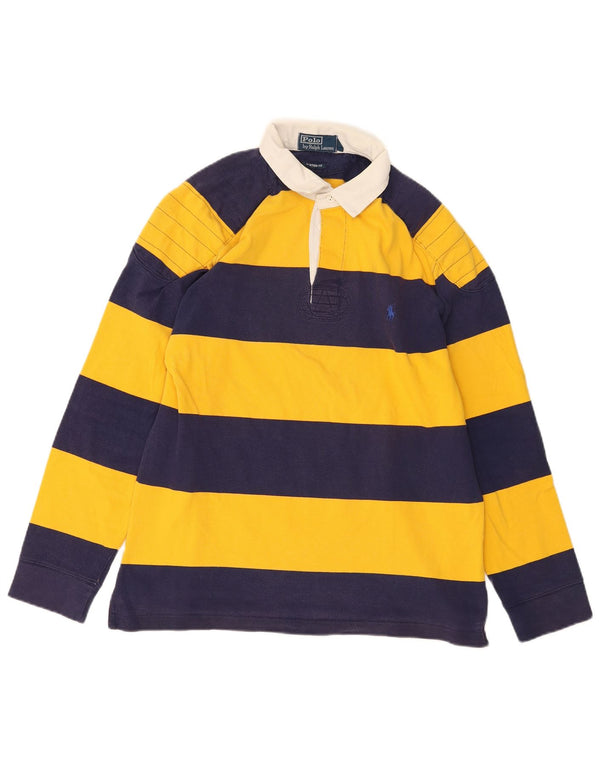 Polo Ralph Lauren Herre langærmet Rugby Polo Shirt Stor gul stribet