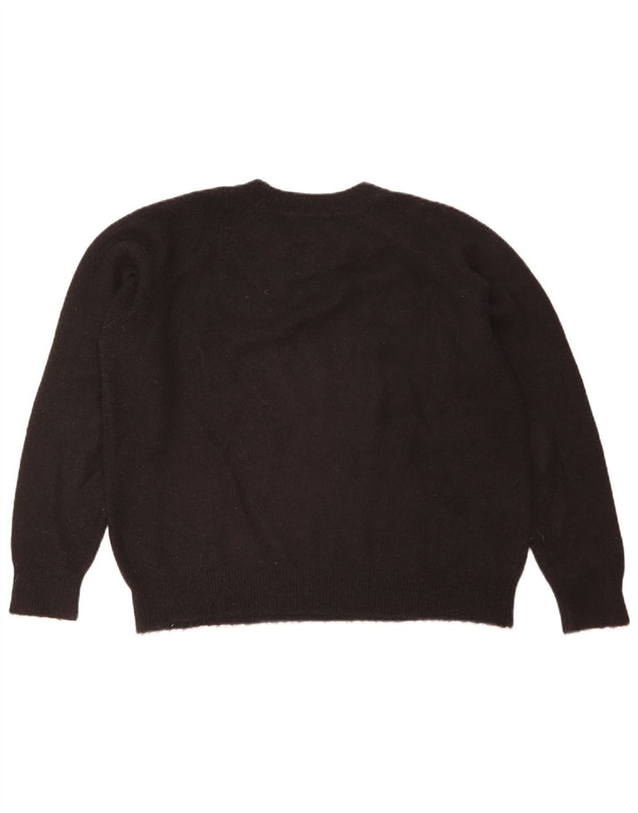 Zara Dame Oversized Crew Neck Jumper Sweater UK 16 Large Black