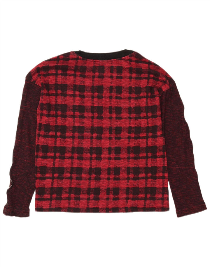 Zara Dame Trafaluc Top Langærmet UK 10 Lille Rød Plaid