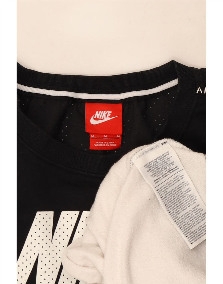 Nike Herre grafisk sweatshirt Jumper Medium Sort Colourblock Bomuld