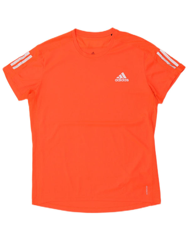 Adidas Mens Aeroready T-Shirt Top Medium Orange Polyester