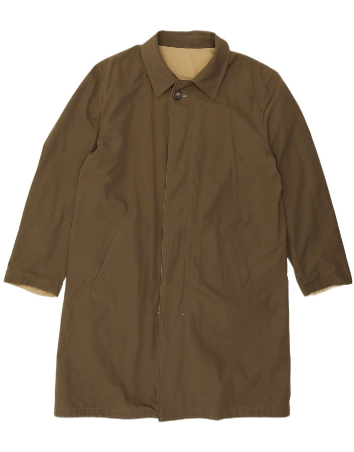 Ermenegildo Zegna Herre Blød Vendbar Overfrakke IT 54 2XL Khaki Polyester