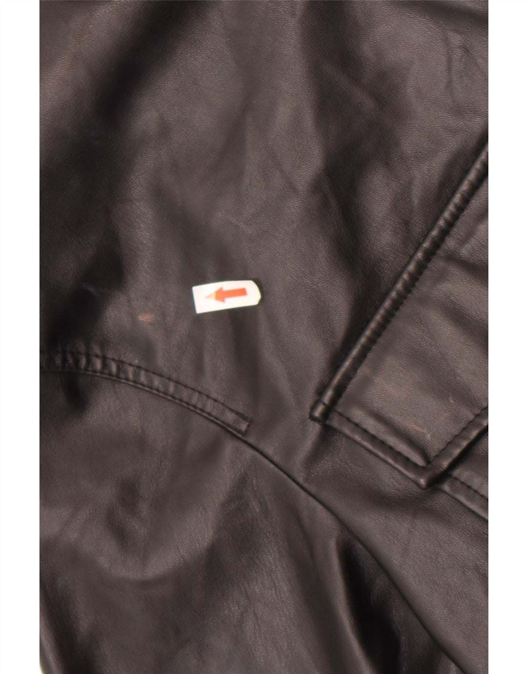 Zara Dame imiteret læder skjorte UK 14 Medium Sort Polyester