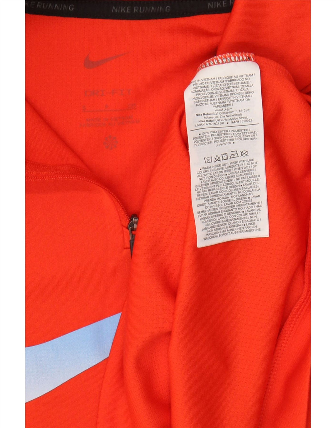 Nike Graphic Pullover træningsdragt top UK 10 Small Orange Polyester