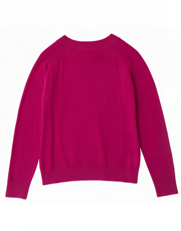Ralph Lauren Dame Boat Neck Jumper Sweater UK 12 Medium Lilla Bomuld