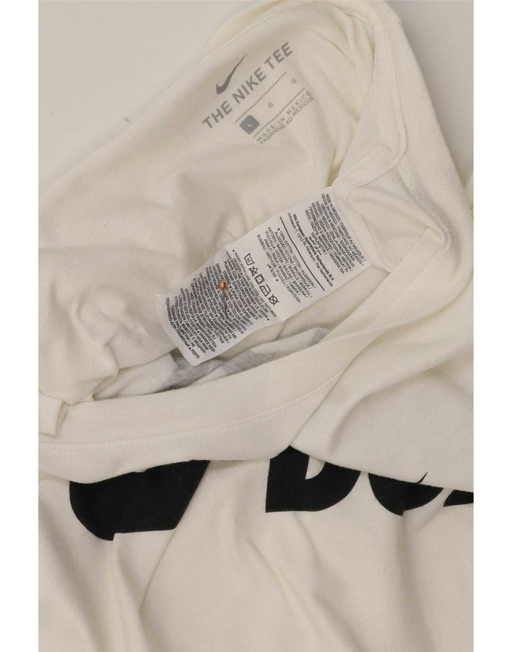 Nike grafisk T-shirt top til mænd, stor hvid bomuld