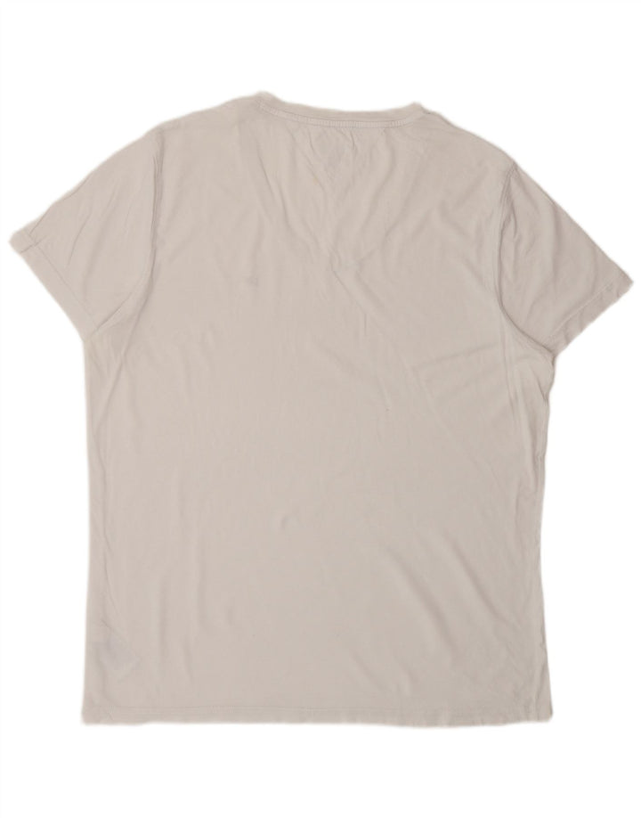 TOMMY HILFIGER Herre T-Shirt Top 2XL Hvid Bomuld