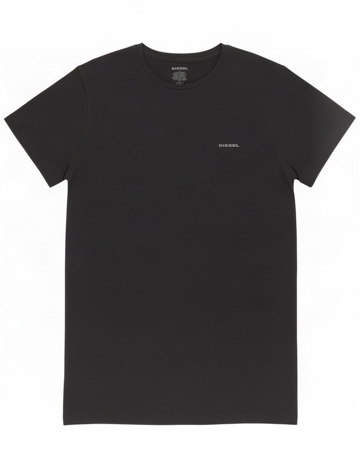 Diesel Herre T-Shirt Top Stor Sort Bomuld