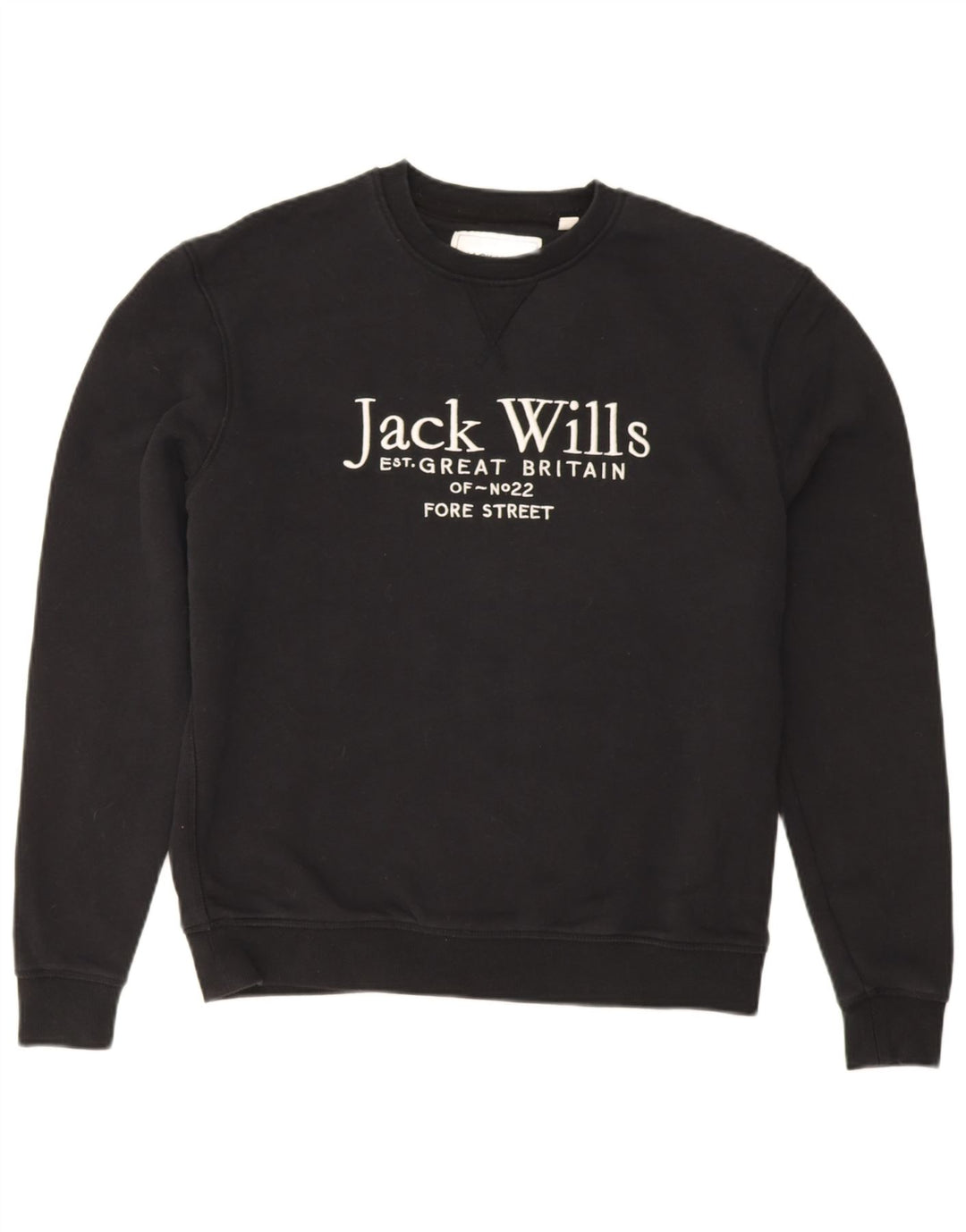 Jack Wills Herre Grafisk Sweatshirt Jumper Lille sort bomuld