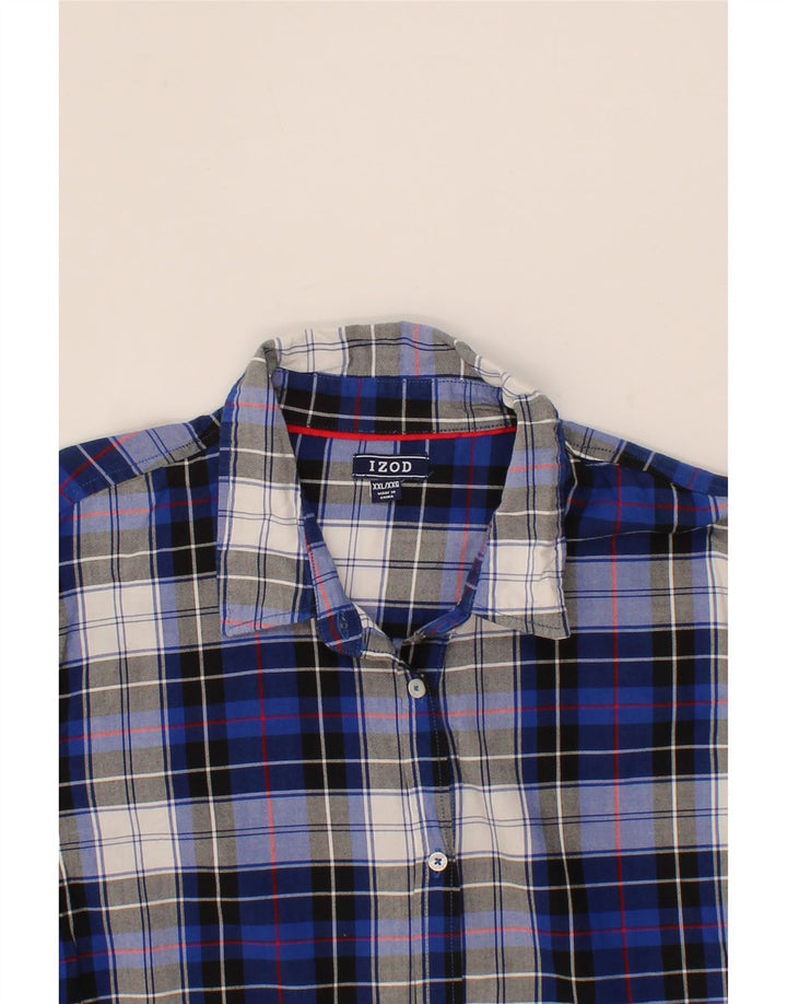 IZOD Womens Shirt UK 20 2XL Navy Blue Check Cotton Vintage Izod and Second-Hand Izod from Messina Hembry 