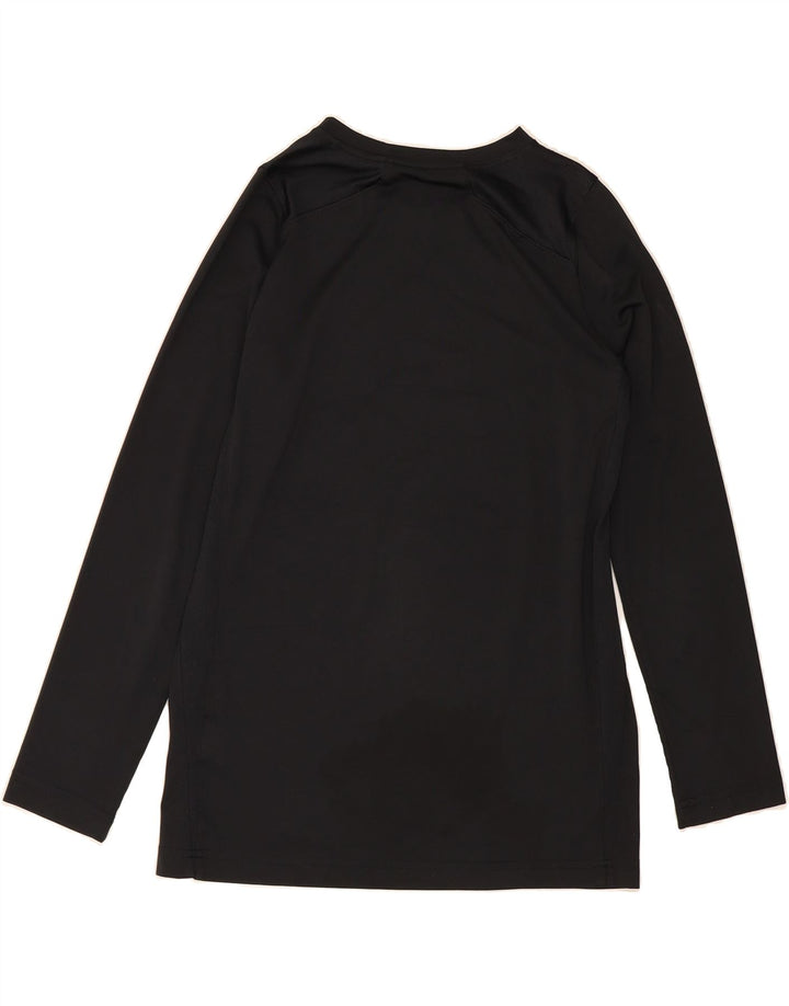 NIKE Womens Dri Fit Graphic Top Long Sleeve UK 14 Large Black Polyester Vintage Nike and Second-Hand Nike from Messina Hembry 