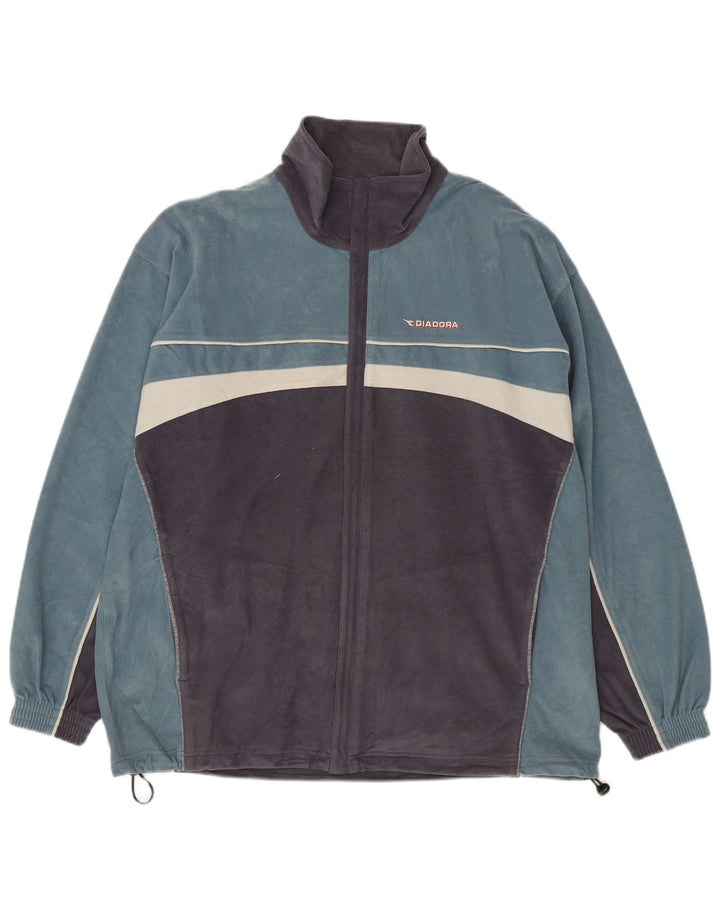 Diadora Herre Fleecejakke UK 42 XL Blå Colourblock Polyester