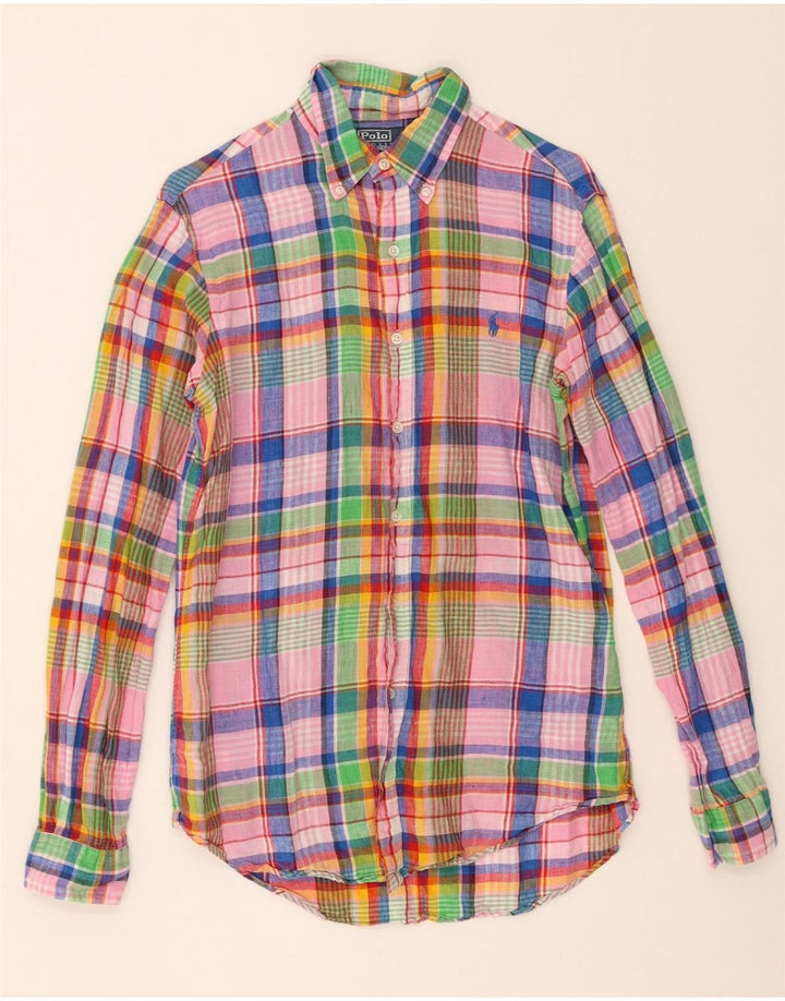 Polo Ralph Lauren Herre Custom Fit skjorte Lille flerfarvet ternet linned