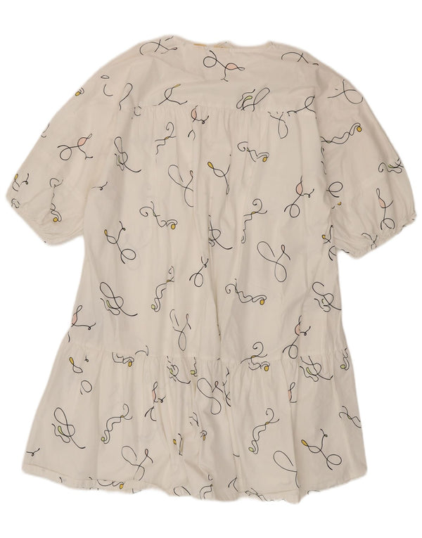 Levi's Kvinder abstrakt mønster Oversized teltkjole UK 14 Medium White