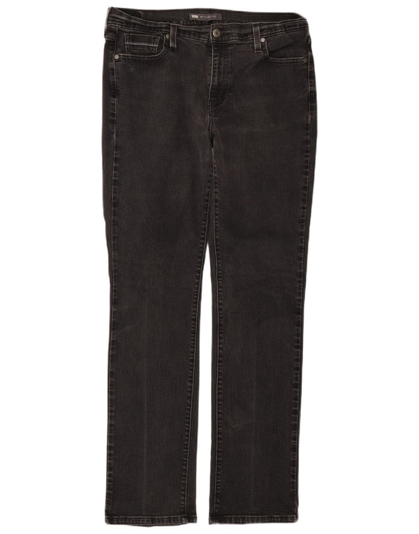 LEVI'S Womens 505 High Waist Straight Jeans IT 14 XL W32 L34 Black Cotton