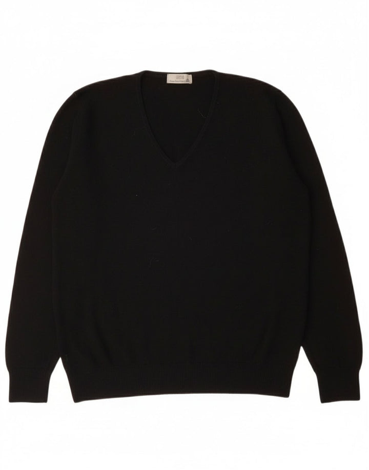 Marks & Spencer Dame Loose Fit V-hals sweater UK 14 Medium Sort