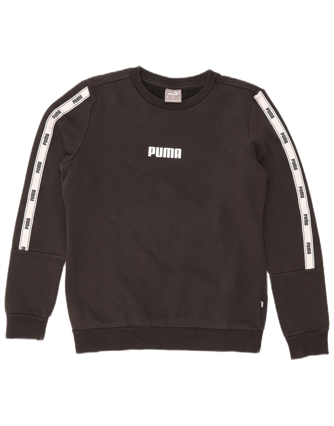 PUMA Graphic Sweatshirt Jumper UK 10 Small Black
