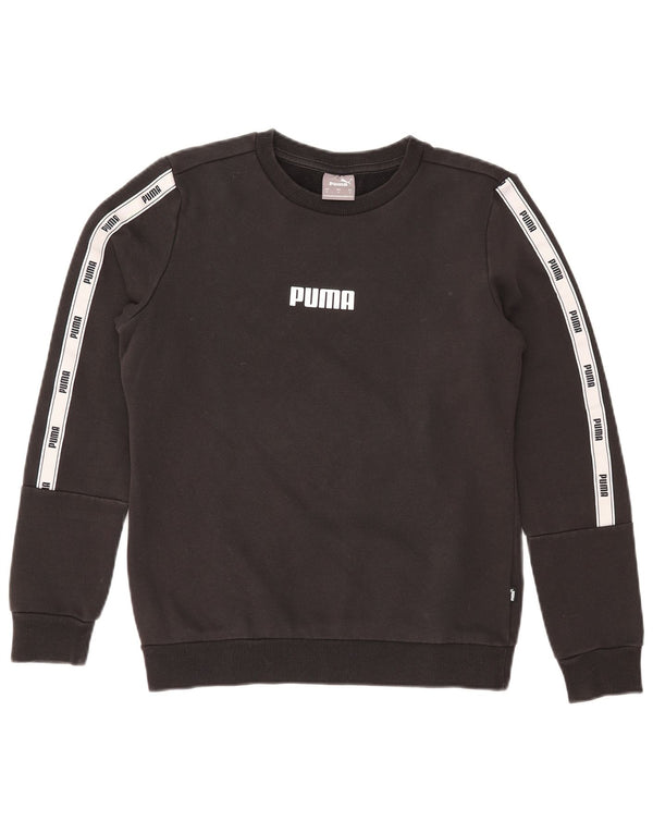 PUMA Graphic Sweatshirt Jumper UK 10 Small Black