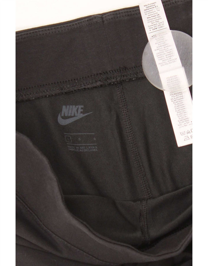 Nike Womens Crop Graphic Leggings UK 16 Large Black Bomuld